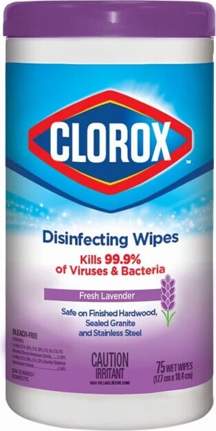 CLOROX Lavender Scent Disinfectant Wipes #CL001161000