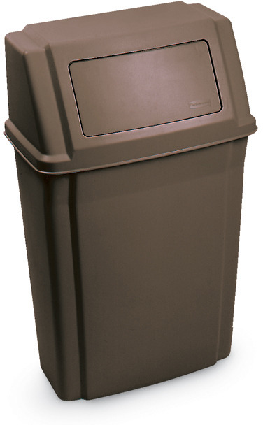 7822 Poubelle murale en plastique beige 15 gal #RB007822BRU