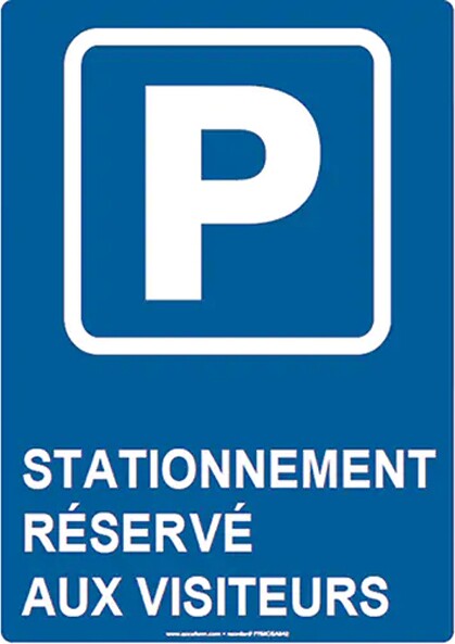 Enseigne "Stationnmenet réservé aux visiteurs" #TQ0SR656000