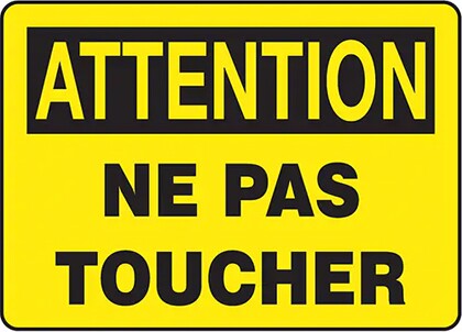 Enseigne " ATTENTION NE PAS TOUCHER " #TQ0SP405000