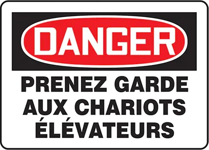 "Danger, Prenez garde aux chariots élévateurs" Safety Sign #TQ0SP149000 "Danger, Prenez garde aux chariots élévateurs" Safety Sign #TQ0SP149000