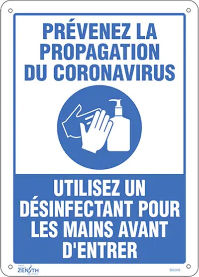 "Prevent Coronavirus, Please Use Hand Sanitizer" Safety Sign #TQSGU362000 "Prevent Coronavirus, Please Use Hand Sanitizer" Safety Sign #TQSGU362000