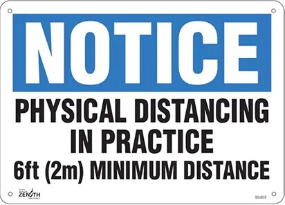 Physical Distancing Safety Sign #TQSGU334000