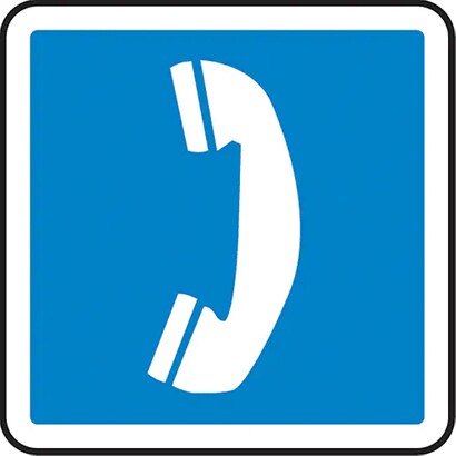 Telephone Safety Sign Pictogram #TQSAW821000 Telephone Safety Sign Pictogram #TQSAW821000