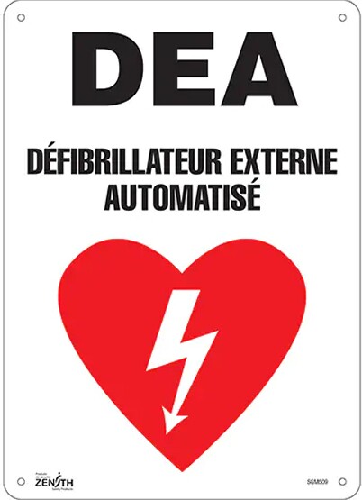 "DEA", Défibrillateur Externe Automatisé, Safety Sign #TQSGM509000