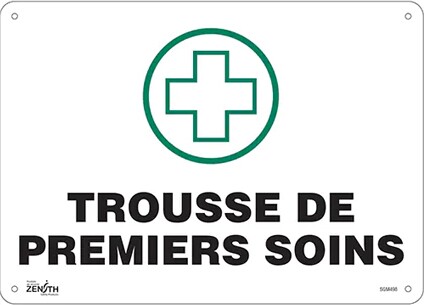 "Trousse de premier soins", French Safety Sign #TQSGM498000