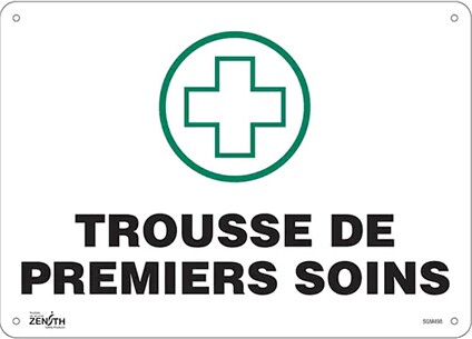 Enseigne " Trousse de premiers soins" en français #TQSGM494000 Enseigne " Trousse de premiers soins" en français #TQSGM494000