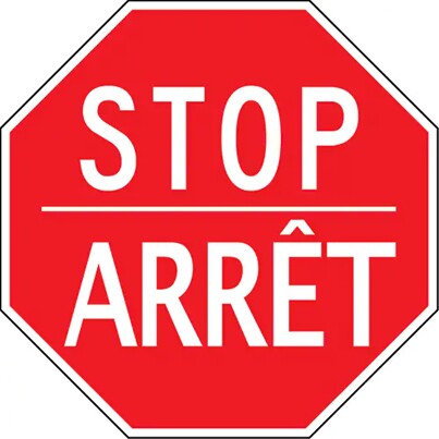 "Arrêt / Stop" Bilingual Safety Sign #TQSEC345000