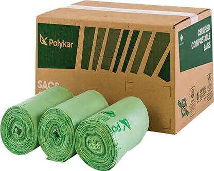 17" X 17" Compostable Roll Bags #PKBIO171700