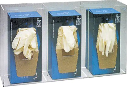 Distributeur de gants triple en plastique #TQSAO743000 Distributeur de gants triple en plastique #TQSAO743000