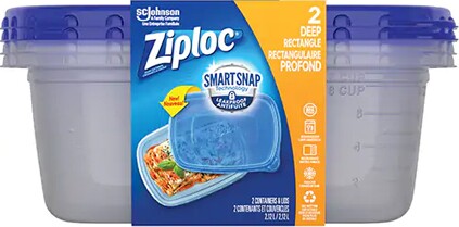 Contenants rectangulaires Ziploc avec technologie Smart Snap #TQ0OR134000