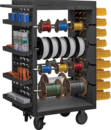 Eight Rod Steel Mobile Wire Spool Rack #TQ0MN163000 Eight Rod Steel Mobile Wire Spool Rack #TQ0MN163000