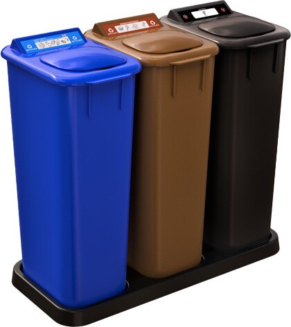 MOBILIA Îlot de récupération du recyclage à 3 voies 58L #NIMO5803P20 MOBILIA Îlot de récupération du recyclage à 3 voies 58L #NIMO5803P20