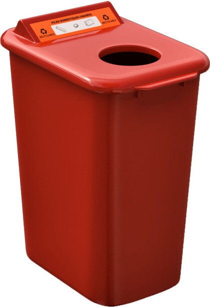 MOBILIA Corbeille pour le recyclage des piles usagées 26L #NIP26PI0ROU MOBILIA Corbeille pour le recyclage des piles usagées 26L #NIP26PI0ROU