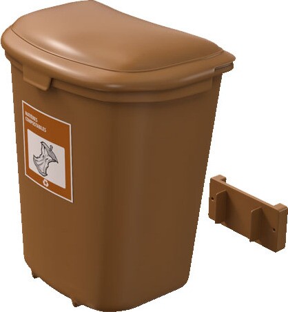 TRISOURCE Corbeille murale pour les matières organiques 4L #NI0TSKIT004 TRISOURCE Corbeille murale pour les matières organiques 4L #NI0TSKIT004