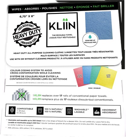 Kliin Chiffon réutilisable et compostable en feuilles #KL094052000