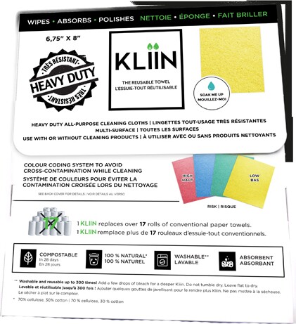 Kliin Chiffon réutilisable et compostable en feuilles #KL094053000