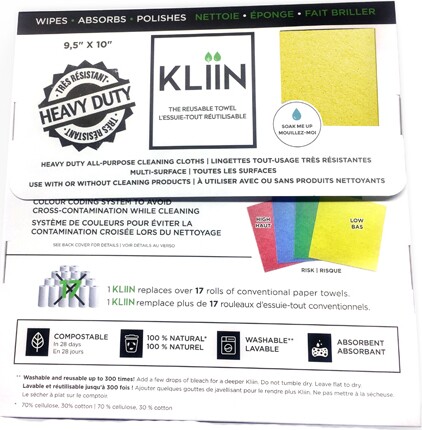 Kliin Chiffon réutilisable et compostable en feuilles #KL094041000