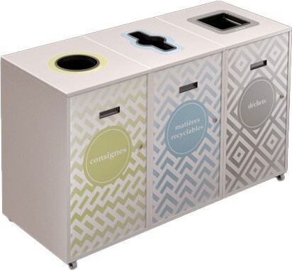 LOUNGE Station de recyclage 3 voies 120L #NILO1204BLA LOUNGE Station de recyclage 3 voies 120L #NILO1204BLA