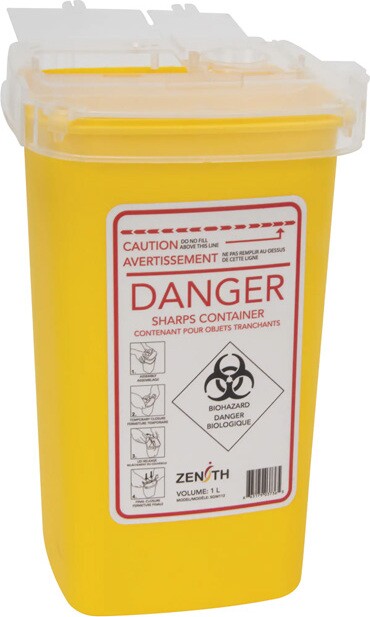 Biohazard and Shaps Waste Container 1L #TQSGW112000