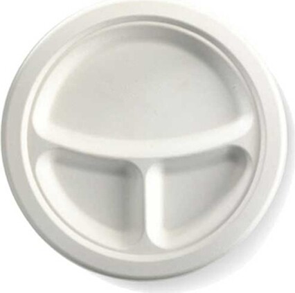 Assiette ronde compostable à 3 compartiments #GL006024000