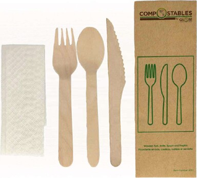 Compostable Wooden Cutlery Kit #GL006051000 Compostable Wooden Cutlery Kit #GL006051000