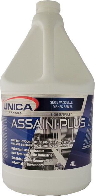 ASSAINI-PLUS Sanitizer and Stain Remover for commercial dishwashers #QC00NCHL040 ASSAINI-PLUS Sanitizer and Stain Remover for commercial dishwashers #QC00NCHL040