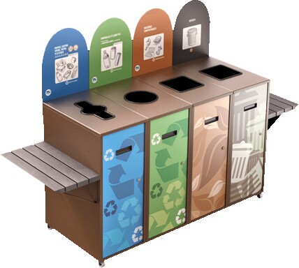 MULTIPLUS Îlot de récupération à 4 voies avec tablette 87L #NIMU874TBRU MULTIPLUS Îlot de récupération à 4 voies avec tablette 87L #NIMU874TBRU