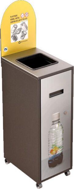 MULTIPLUS Station de recyclage avec couvercle 120L #NIMU120P1PVMGRI