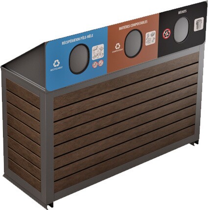 CHARLEVOIX 3-Stream Recycling Station 110L #NICH11003CUST