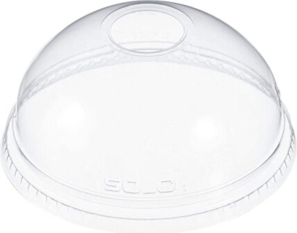 Recyclable Plastic Clear Dome Lid for 12 - 24 oz Cups #EC701111600