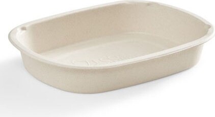 Contenant pour emporter ovale en bagasse de 22 oz #EC4009262000 Contenant pour emporter ovale en bagasse de 22 oz #EC4009262000