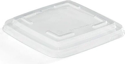 Couvercle en plastique recyclable pour contenant carré de 28 oz 7'' x 7'' #EC400927100