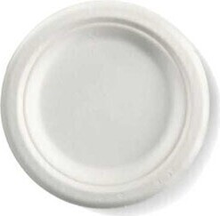 Assiette en bagasse blanche #EC700018600 Assiette en bagasse blanche #EC700018600