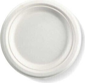 Assiette en bagasse blanche #EC700018700 Assiette en bagasse blanche #EC700018700