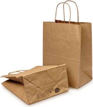 Brown Paper Bag with Handle #EC112261600 Brown Paper Bag with Handle #EC112261600
