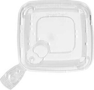 Couvercle carré en plastique recyclable Smart Tab 5'' x 5'' #EC420113400 Couvercle carré en plastique recyclable Smart Tab 5'' x 5'' #EC420113400