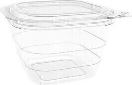 Contenant recyclable à charnière avec couvercle plat #EC420755100 Contenant recyclable à charnière avec couvercle plat #EC420755100
