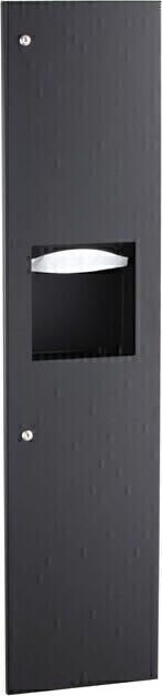 Distributeur de papiers et poubelle en unité murale Trimline Series #BO380349MBK Distributeur de papiers et poubelle en unité murale Trimline Series #BO380349MBK