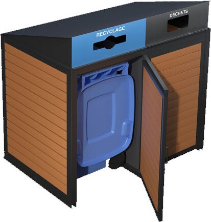 ABRI-BAC 2 Steams Recycling Station for Rolling Bins #NIABRIBAC02
