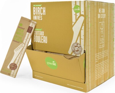 Birch Wood Cutlery Kit with Dispenser #JH222053000