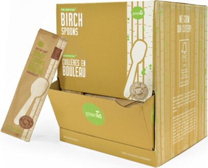 Ensemble d'ustensiles en bois de bouleau avec distributeur #JH222051000