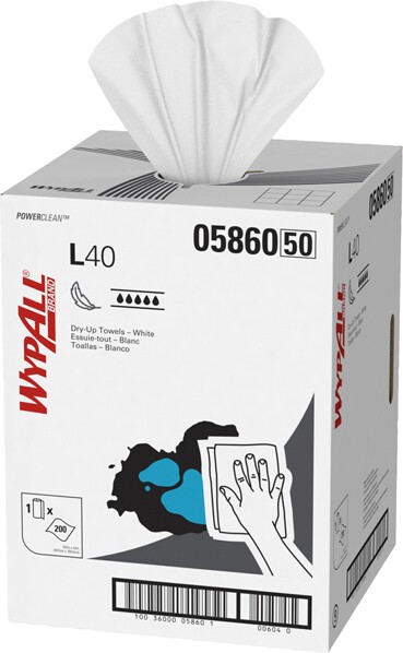 Wypall L40 White Pop-Up Box Heavy Duty Cloths #KC005860000