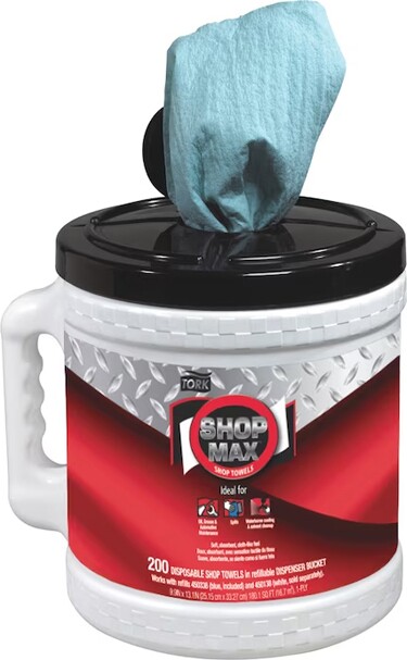 450340 ShopMax Blue Centerpull Paper Towel in a Bucket #SC450340000