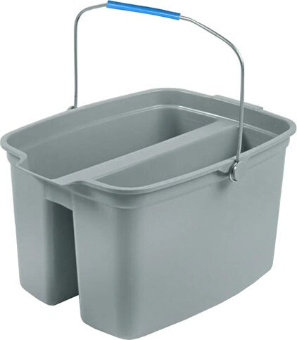 Seau double en plastique avec poignée, gris 14 L #GL003675000
