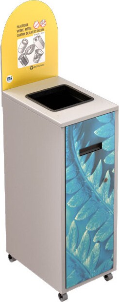 MULTIPLUS Station de recyclage avec couvercle 120L #NIMU120P2PVMBLA