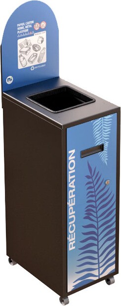 MULTIPLUS Station de recyclage avec couvercle 120L #NIMU120P3MRNOI MULTIPLUS Station de recyclage avec couvercle 120L #NIMU120P3MRNOI