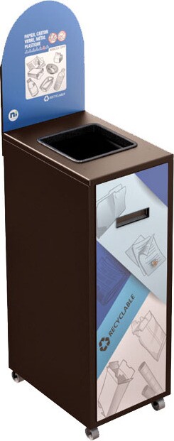 MULTIPLUS Station de recyclage avec couvercle 120L #NIMU120P5MRBRU MULTIPLUS Station de recyclage avec couvercle 120L #NIMU120P5MRBRU