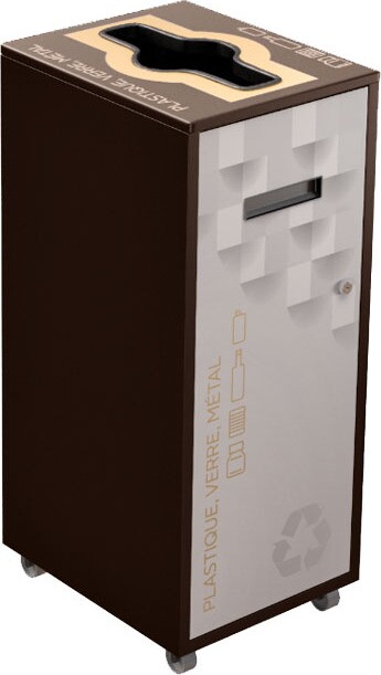 LOUNGE Poubelle de recyclage 120L #NILO120P8PVMBRU LOUNGE Poubelle de recyclage 120L #NILO120P8PVMBRU