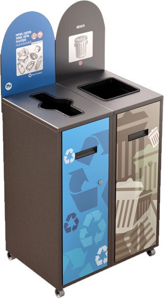 MULTIPLUS Îlot de recyclage double 58L #NIMU5802P4GRI MULTIPLUS Îlot de recyclage double 58L #NIMU5802P4GRI